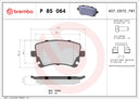 Brembo P85064 Disc Brake Pad Set - Rear