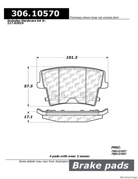 Centric 306.10570 Disc Brake Pad Set - Rear