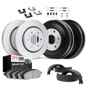 Dynamic Friction 4514-67066 Disc Brake Pad and Rotor / Drum Brake Shoe and Drum Kit - Front and Rear