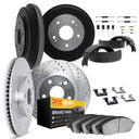 Dynamic Friction 7214-39065 Disc Brake Pad and Rotor / Drum Brake Shoe and Drum Kit - Front and Rear
