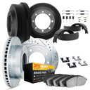 Dynamic Friction 7284-40075 Disc Brake Pad and Rotor / Drum Brake Shoe and Drum Kit - Front and Rear