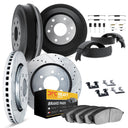 Dynamic Friction 7284-48063 Disc Brake Pad and Rotor / Drum Brake Shoe and Drum Kit - Front and Rear