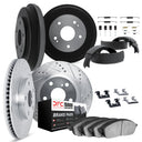 Dynamic Friction 7514-47018 Disc Brake Pad and Rotor / Drum Brake Shoe and Drum Kit - Front and Rear