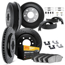 Dynamic Friction 8284-48006 Disc Brake Pad and Rotor / Drum Brake Shoe and Drum Kit - Front and Rear