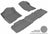 MAXpider Rubber Floor Mats for 2014 2013 2012 2011 2010 2009 2008 2007 Chevrolet Tahoe [Covers Front & Rear Row, Gray] L1CH04901501