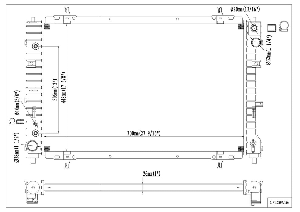 Reach Cooling 41-2307 Radiator