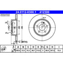 ATE 412300 Disc Brake Rotor - Rear