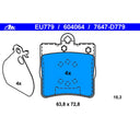 ATE 604064 Disc Brake Pad Set - Rear
