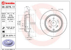 Brembo 08.D278.11 Disc Brake Rotor - Rear