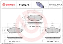 Brembo P10007N Disc Brake Pad Set - Front