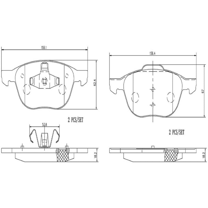 Brembo P24061N Disc Brake Pad Set - Front