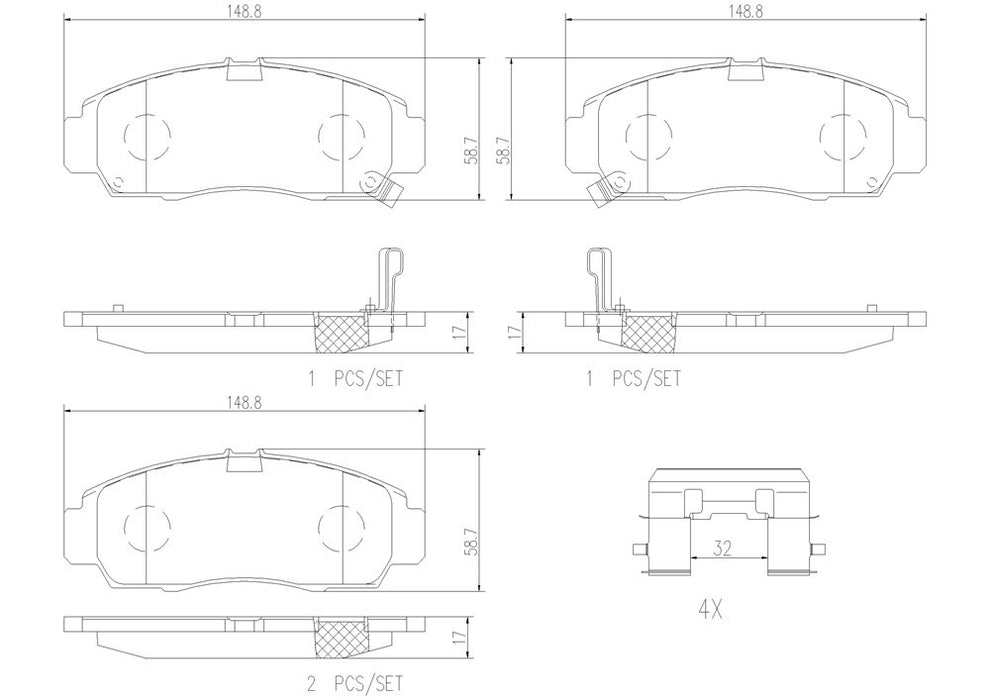 Brembo P28034N Disc Brake Pad Set - Front