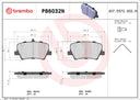 Brembo P86032N Disc Brake Pad Set - Rear