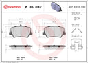 Brembo P86032 Disc Brake Pad Set - Rear