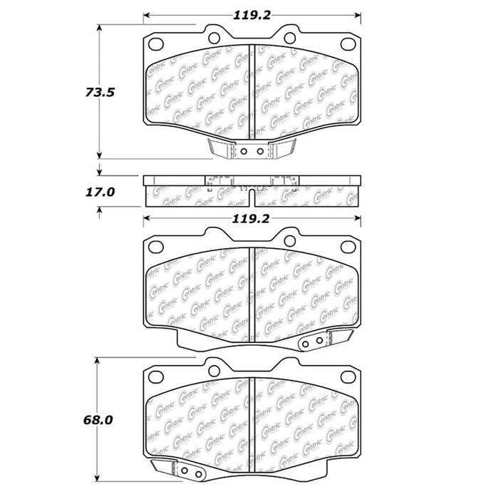 Centric 102.04360 Disc Brake Pad Set - Front