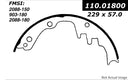 Centric 111.01800 Drum Brake Shoe - Front