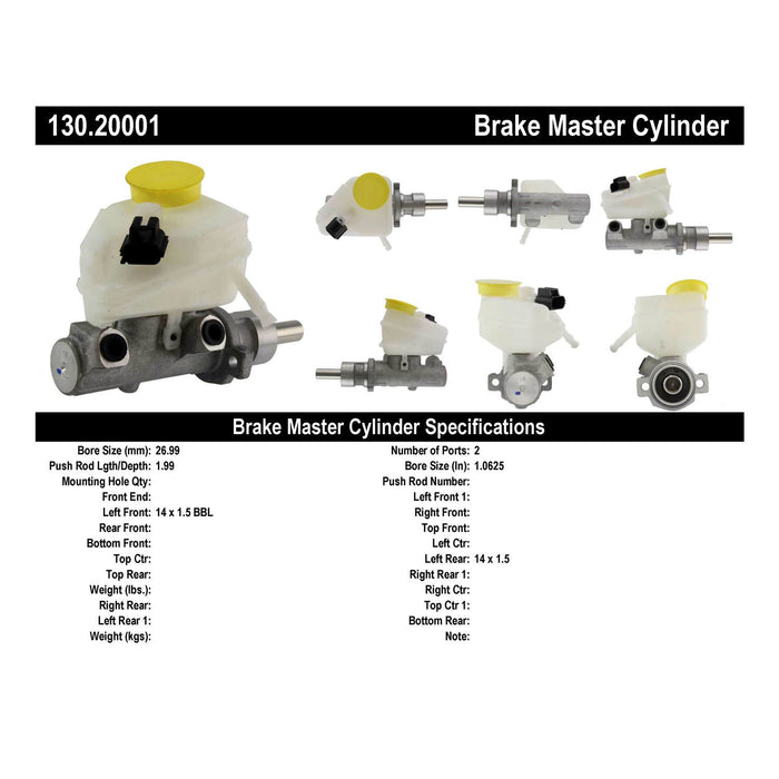 Centric 130.20001 Brake Master Cylinder