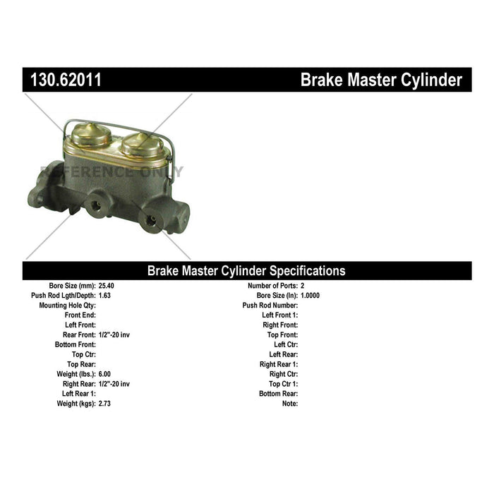 Centric 130.62011 Brake Master Cylinder