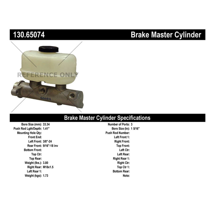 Centric 130.65074 Brake Master Cylinder