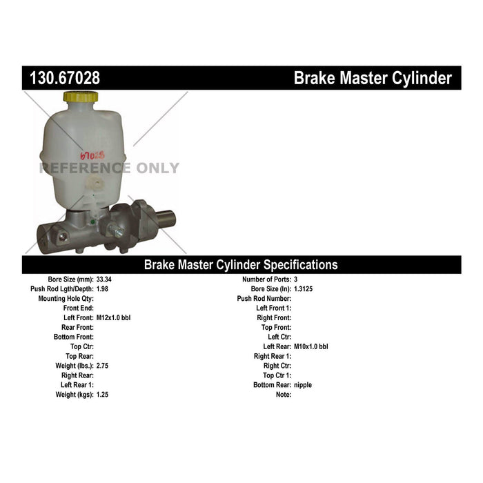 Centric 130.67028 Brake Master Cylinder