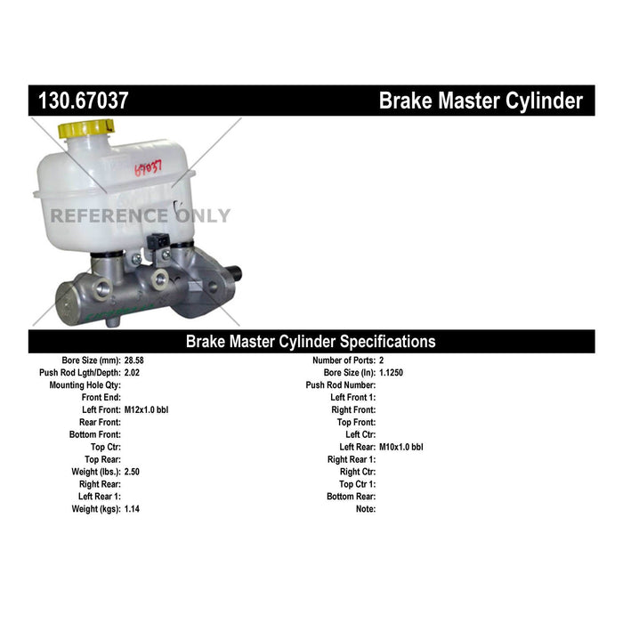 Centric 130.67037 Brake Master Cylinder