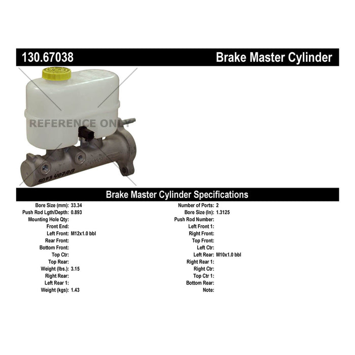 Centric 130.67038 Brake Master Cylinder