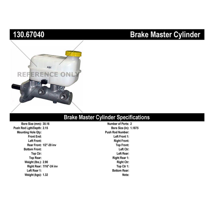 Centric 130.67040 Brake Master Cylinder