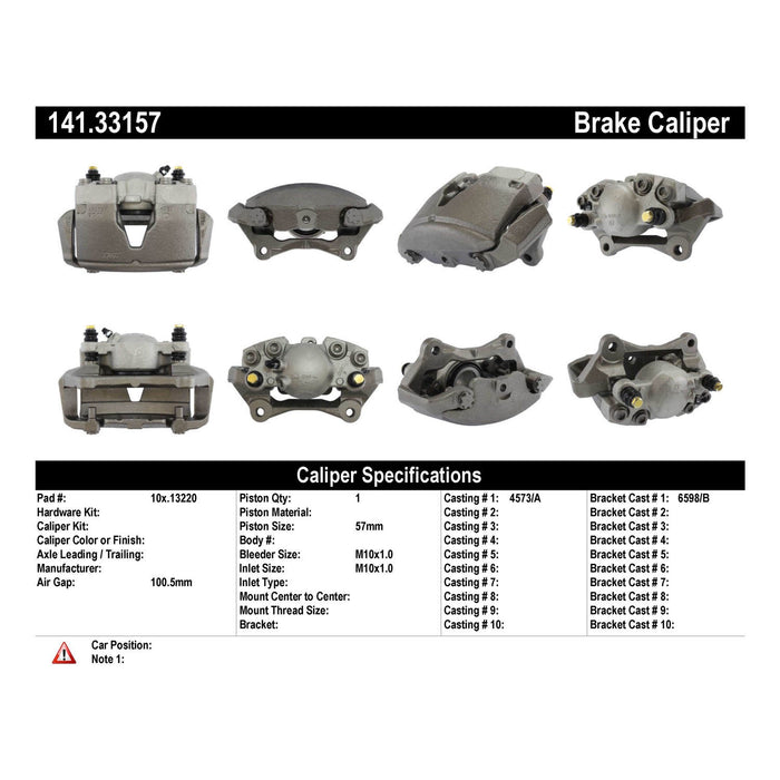 Centric 141.33157 Disc Brake Caliper - Front Right