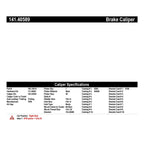 Centric 141.40589 Disc Brake Caliper - Rear Right