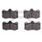 Dynamite Friction 1551-1598-00 Disc Brake Pad Set - Front