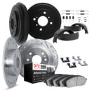 Dynamic Friction 7514-31075 Disc Brake Pad and Rotor / Drum Brake Shoe and Drum Kit - Front and Rear