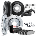 Dynamic Friction 7514-76053 Disc Brake Pad and Rotor / Drum Brake Shoe and Drum Kit - Front and Rear