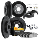 Dynamic Friction 8214-39065 Disc Brake Pad and Rotor / Drum Brake Shoe and Drum Kit - Front and Rear