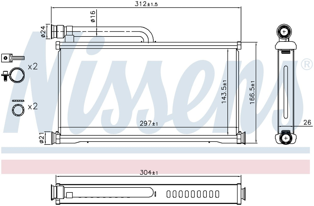 Nissens 70233 HVAC Heater Core