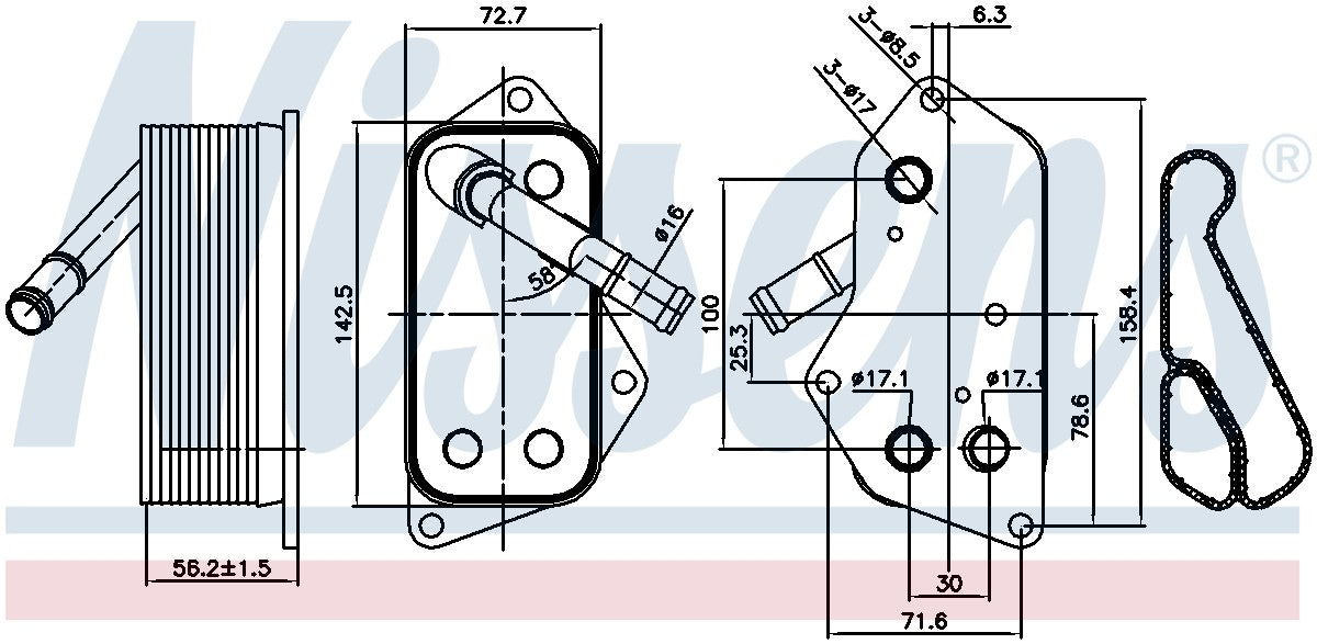 Nissens 90689 Engine Oil Cooler