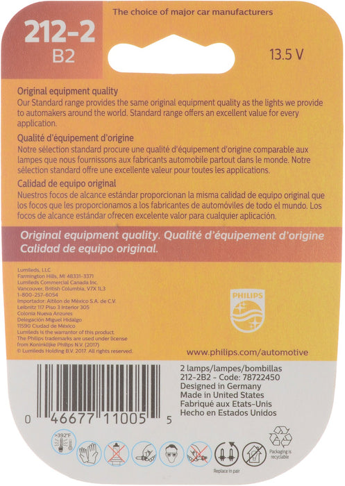Phillips 212-2B2 Dome Light Bulb - Front or Rear