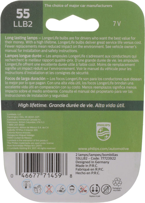 Phillips 55LLB2 Instrument Panel Light Bulb