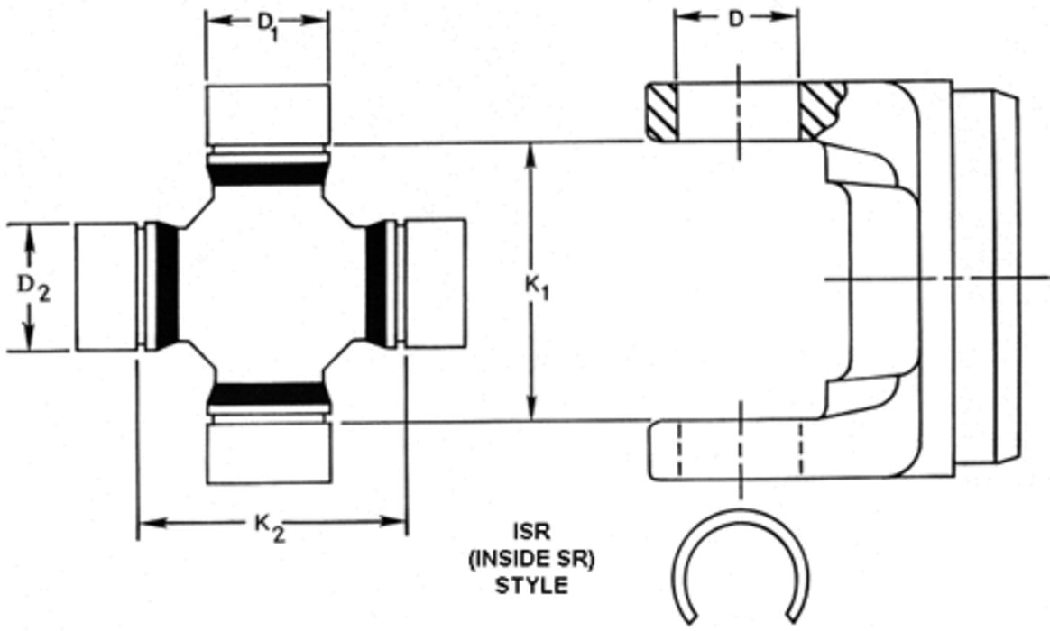 Dana Spicer 5-760X Drive Axle Shaft Universal Joint - Front Axle at Wheels