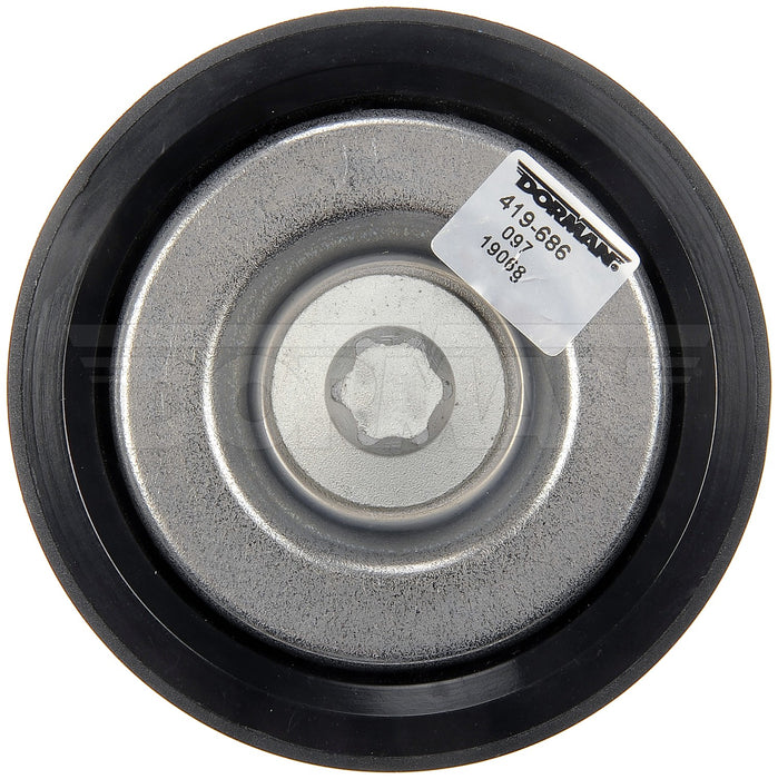 Dorman 419-686 Accessory Drive Belt Idler Pulley - Grooved Pulley, Right or Upper