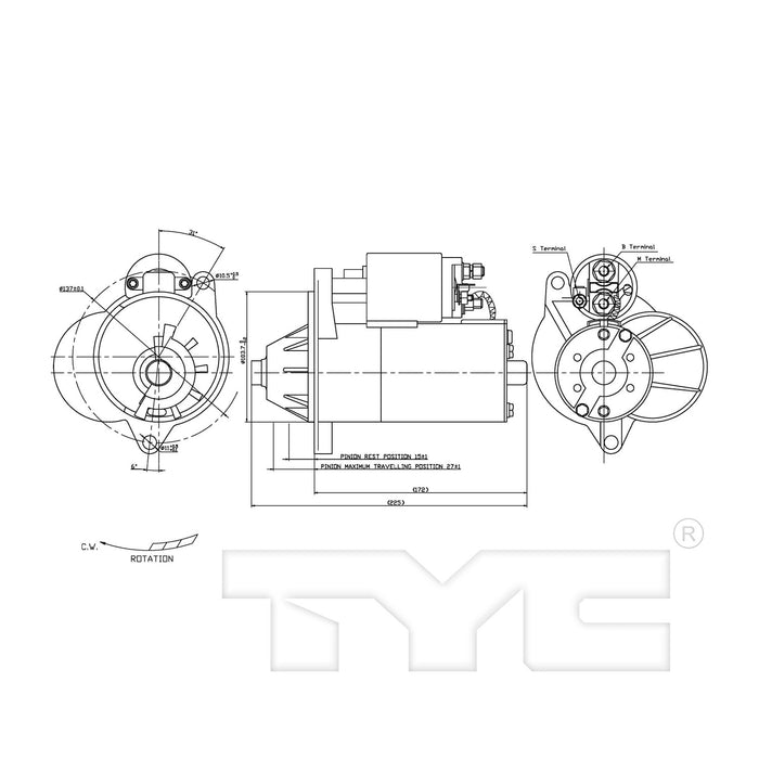 TYC 1-03274 Starter Motor