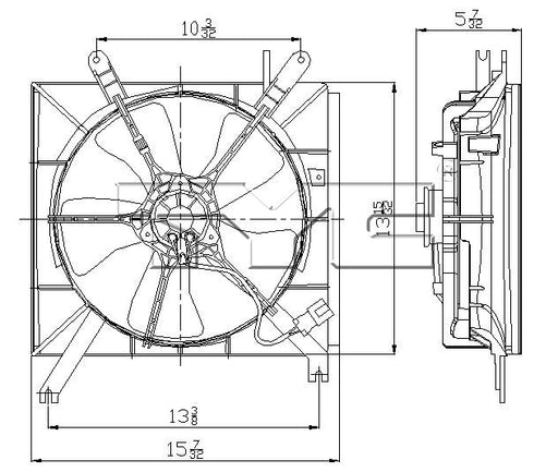 TYC 600040 Engine Cooling Fan Assembly