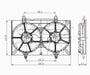 TYC 620940 Dual Radiator and Condenser Fan Assembly