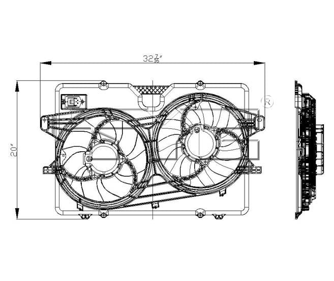 TYC 622120 Dual Radiator and Condenser Fan Assembly