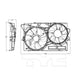 TYC 623040 Dual Radiator and Condenser Fan Assembly
