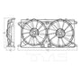 TYC 623450 Dual Radiator and Condenser Fan Assembly