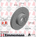 Zimmermann 150.2903.52 Disc Brake Rotor - Front