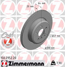 Zimmermann 150.2952.20 Disc Brake Rotor - Rear Left