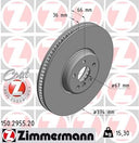 Zimmermann 150.2955.20 Disc Brake Rotor - Front Right