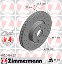 Zimmermann 400.3664.52 Disc Brake Rotor - Front