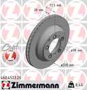 Zimmermann 460.4523.20 Disc Brake Rotor - Rear